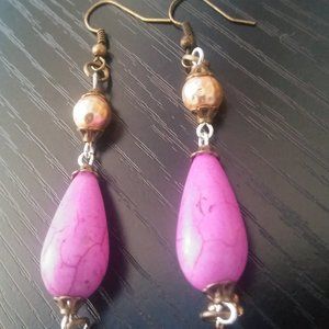 PURPLE HOWLITE GEMSTONE EARRINGS